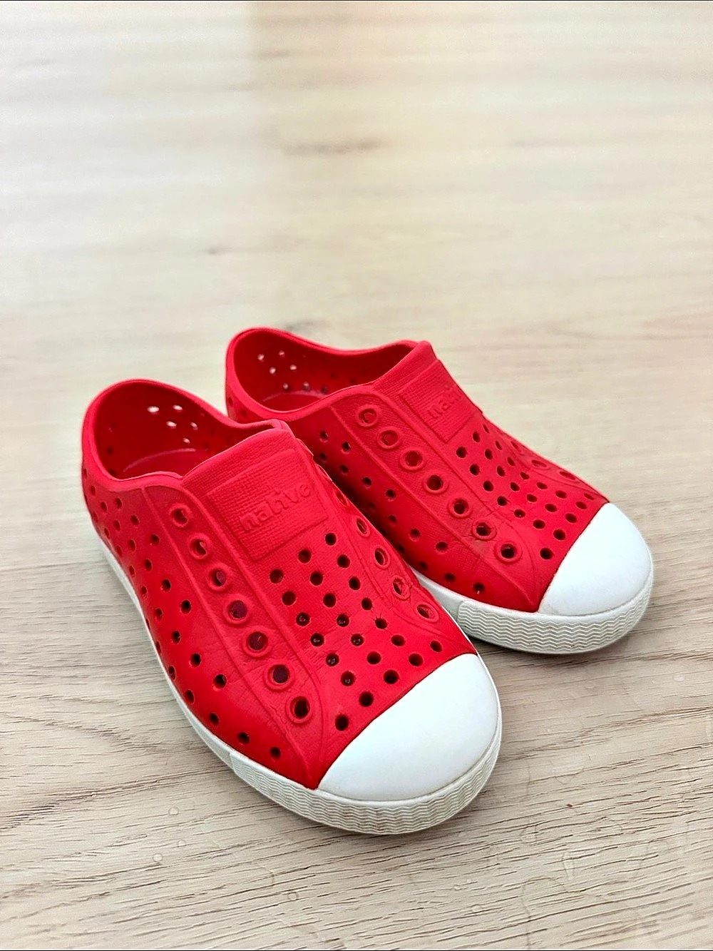 Native Red & White Kids Sneakers